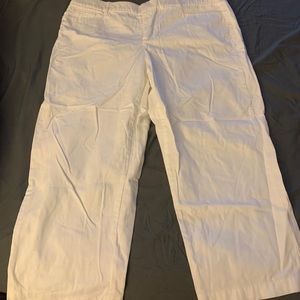 White cotton capris
